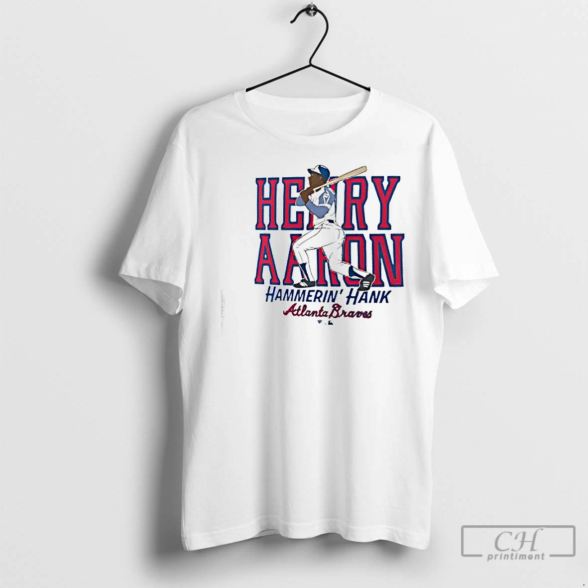 Premium Hank Aaron Hammerin Hank Atlanta Braves Cooperstown Player T Shirt