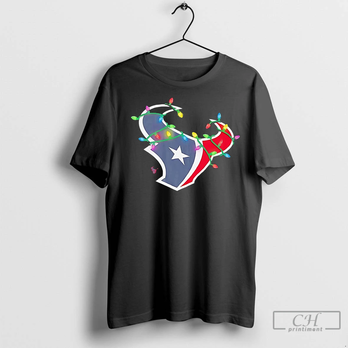 Premium Houston Texans Logo Christmas Light T Shirt