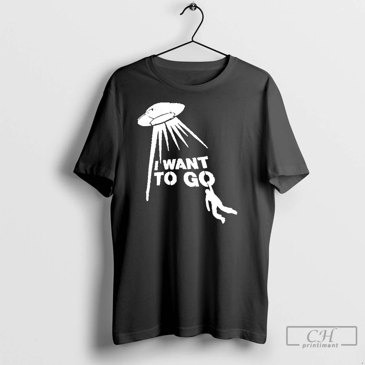 Premium I Want To Go Alien Abduction Ufo Funny T Shirt