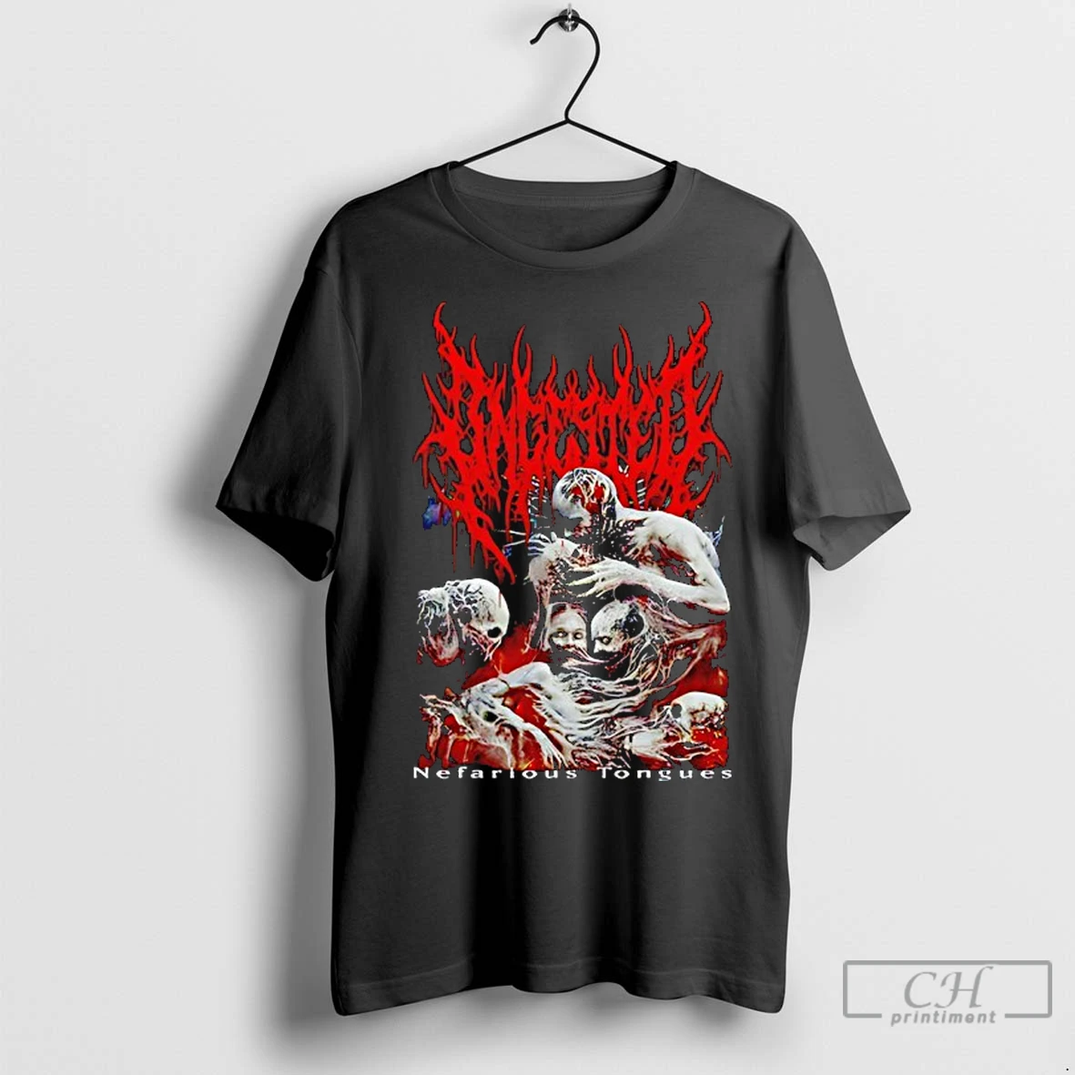 Premium Ingested Metal Band Nefarious Tongues T Shirt