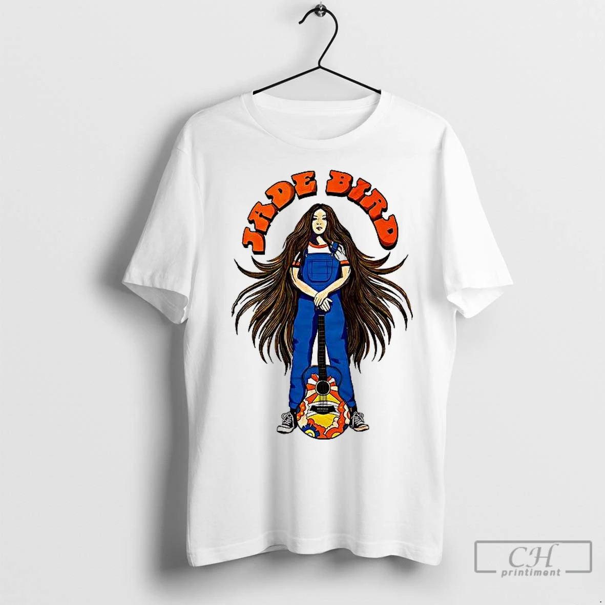 Premium Jade Bird Cartoon Guitar T Shirt