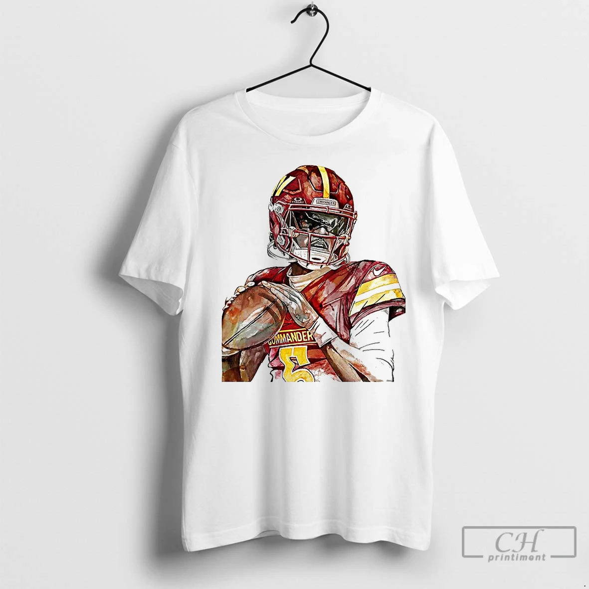 Premium Jayden Daniels Washington Commanders Sketch T Shirt
