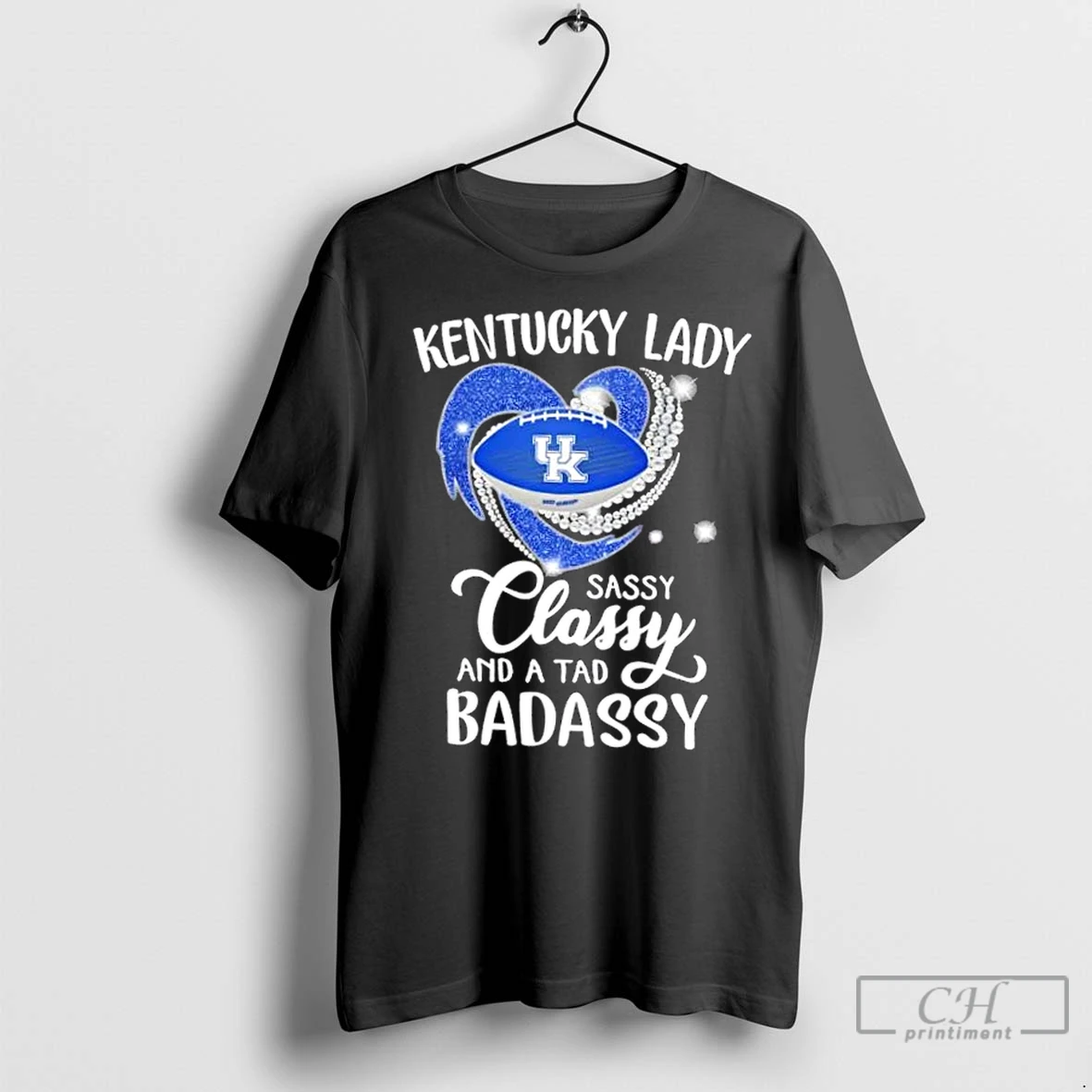 Premium Kentucky Wildcats Lady Sassy Classy And A Tad Badassy Diamond Heart T Shirt