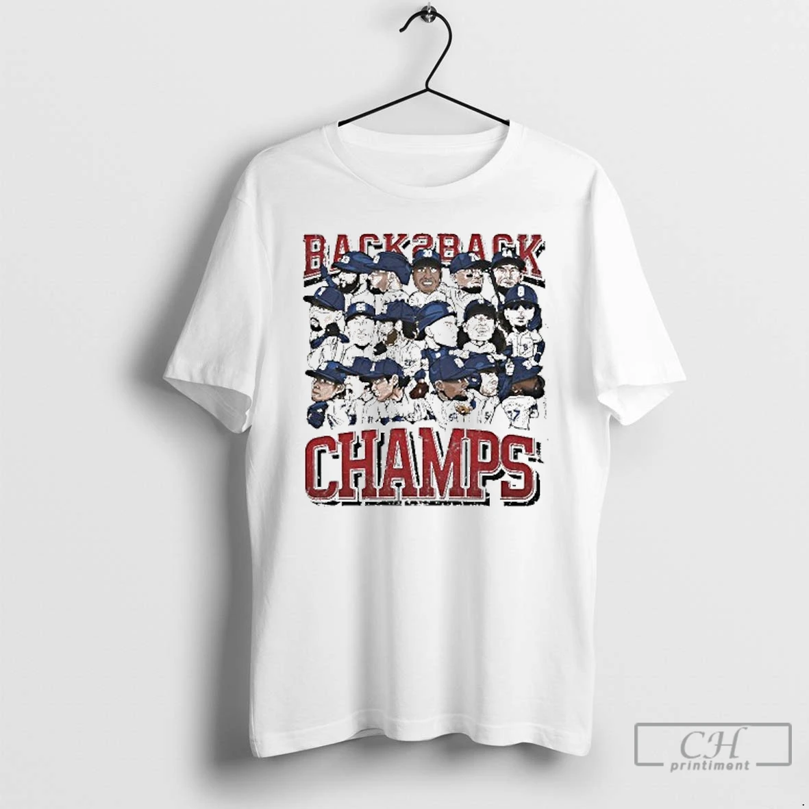 Premium Los Angeles Dodgers Baseball Back 2 Back Champs 2025 Team Cartoon T Shirts Hoodie