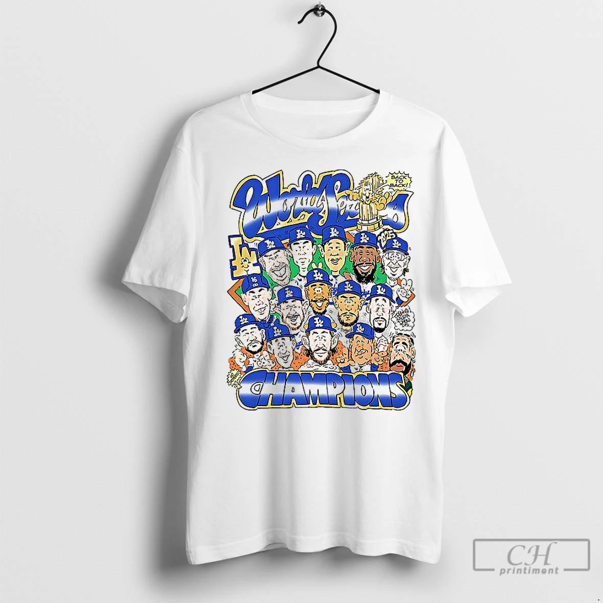 Premium Los Angeles Dodgers World Series Back To Back Champions 2025 Player Cartoon T Shirt