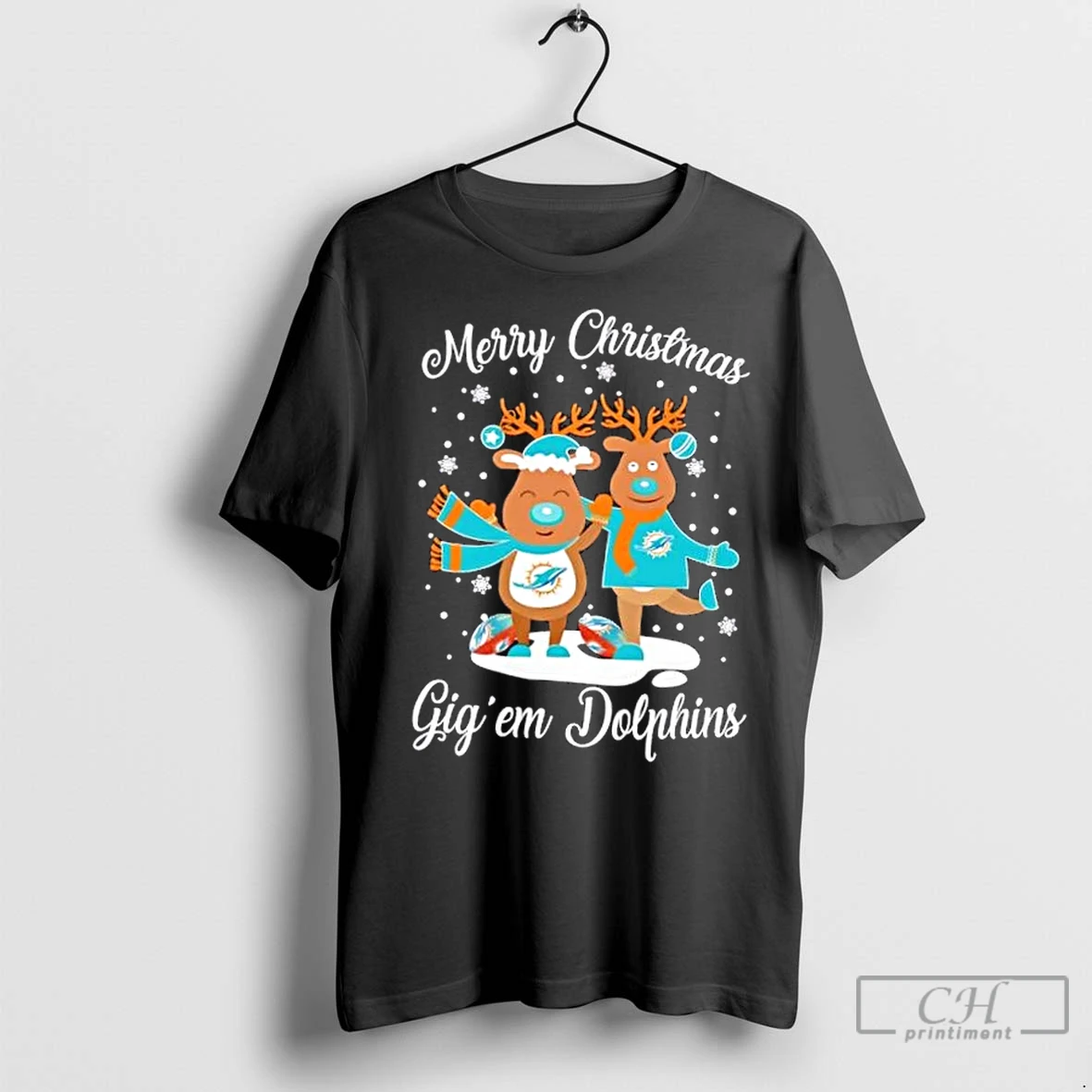 Premium Merry Christmas Gig Em Miami Dolphins T Shirt