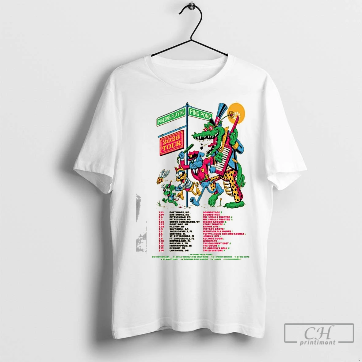 Premium Pigeons Playing Ping Pong Gig 2026 Tour T Shirt