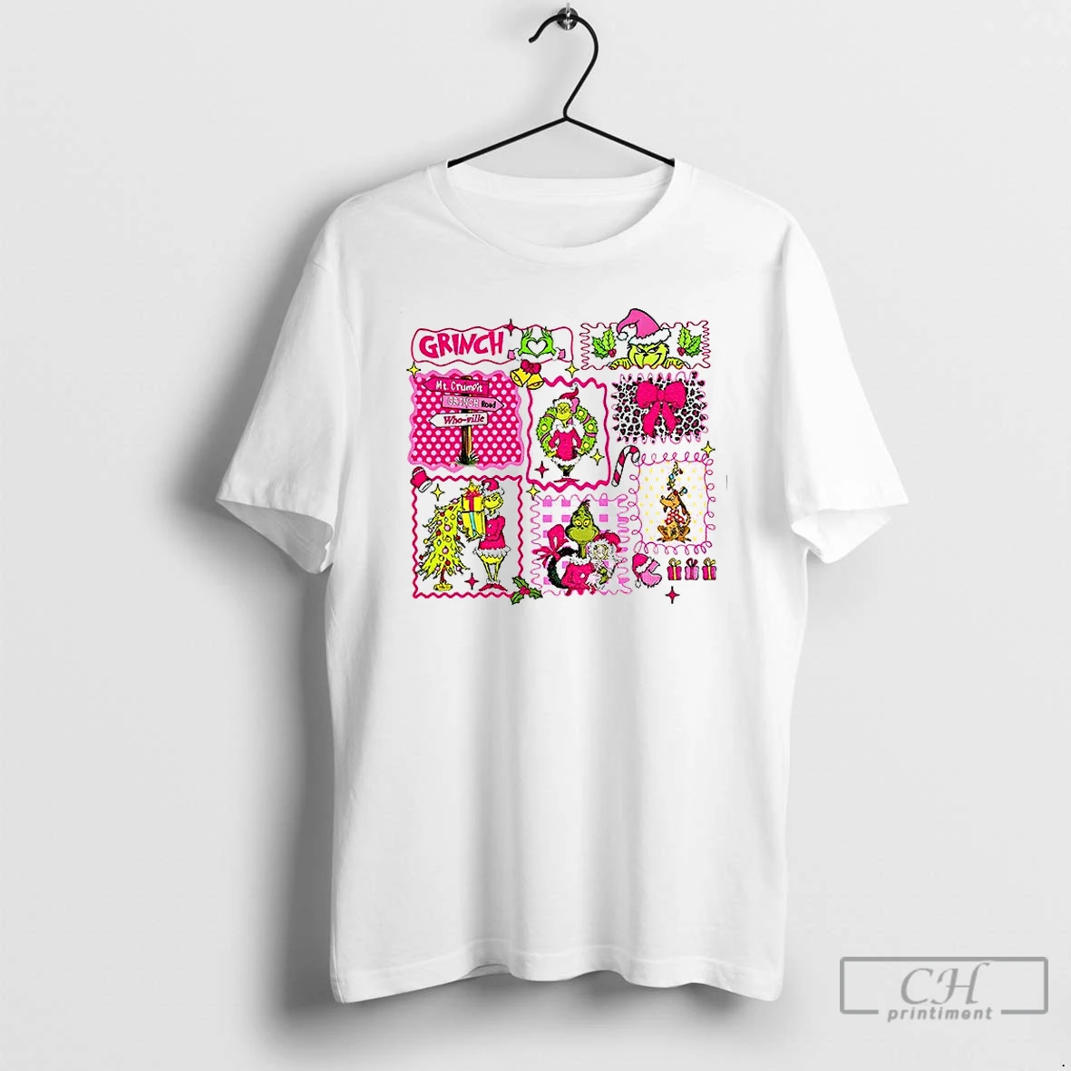 Premium Pink Grichmas Christmas Leopard Green Xmas Grinch And Friends T Shirts Hoodie