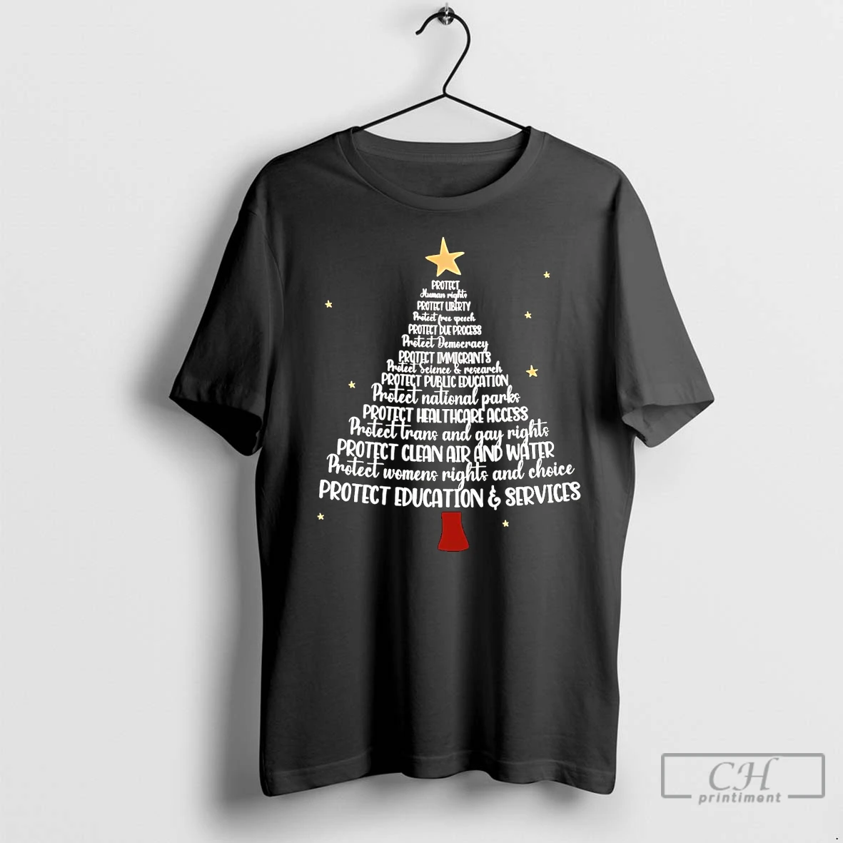 Premium Protect Democracy Christmas Tree T Shirt