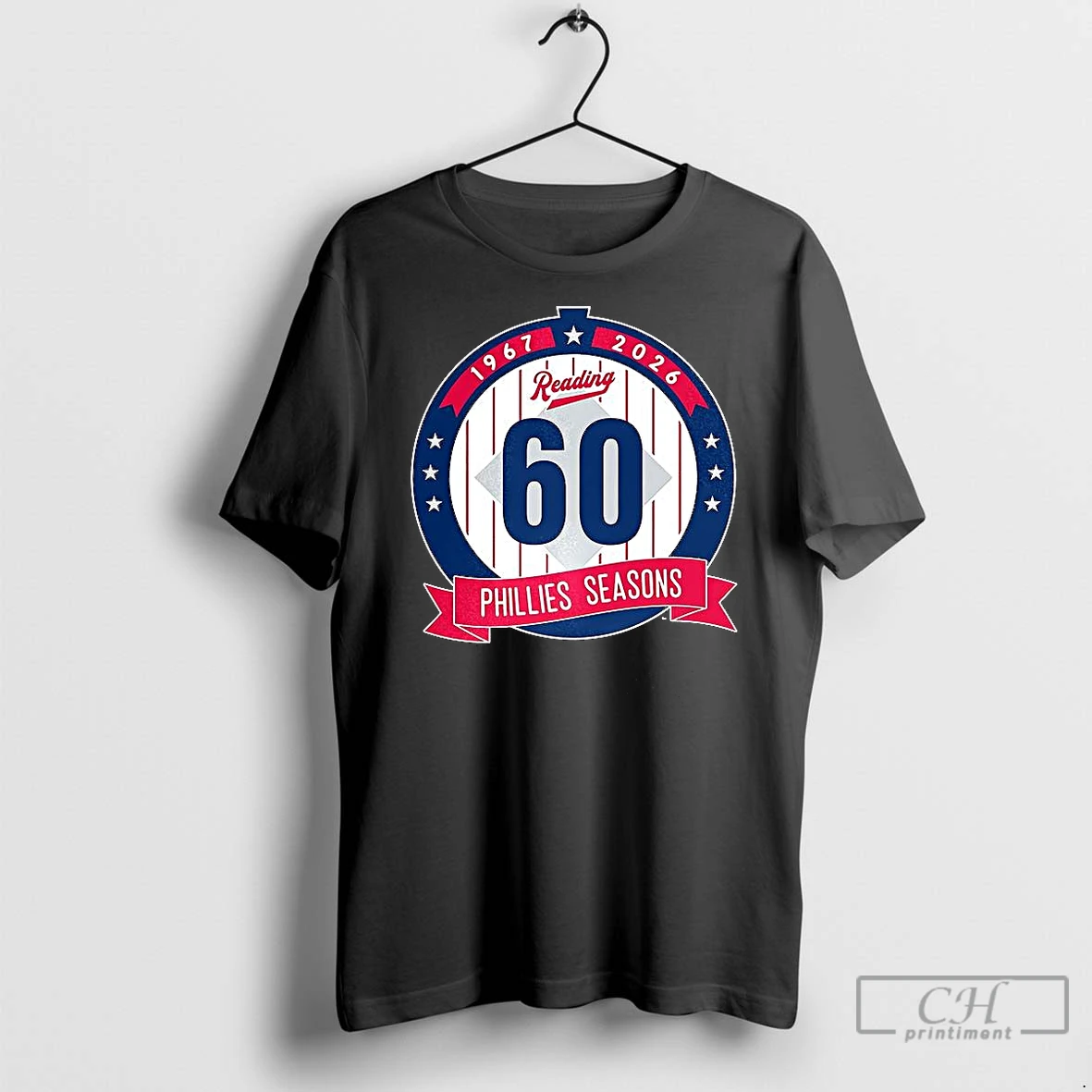 Premium Reading Phillies Season 60th Anniversary Logo 1967 2026 T Shirt