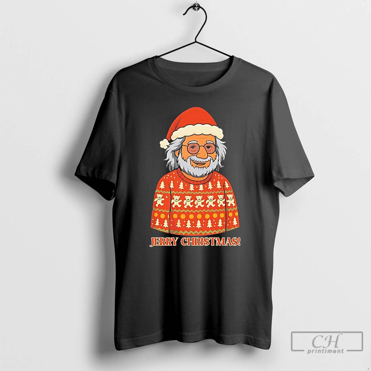 Premium Santa Jerry Garcia Ugly Christmas T Shirts Hoodie