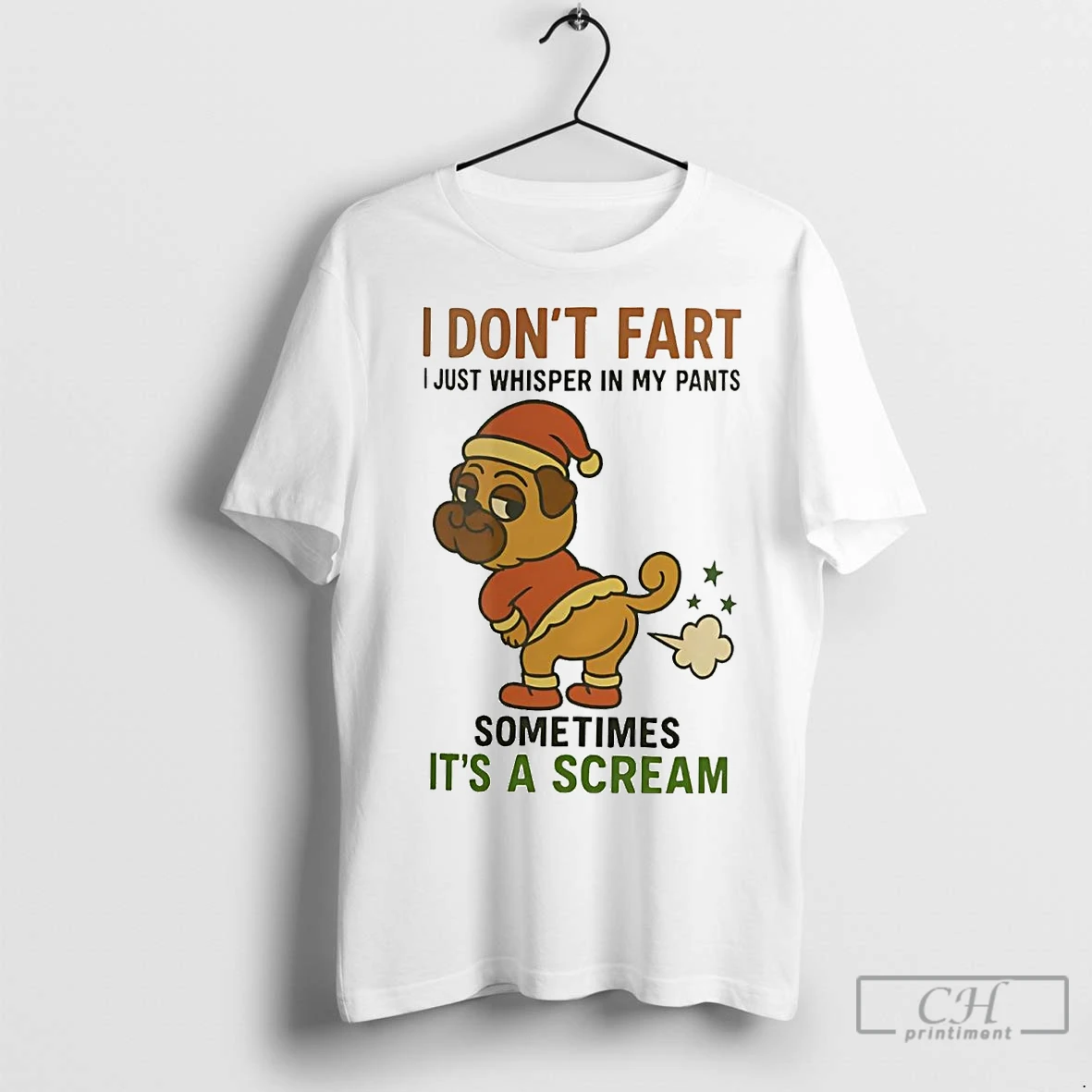 Premium Santa Pug I Dont Fart I Just Whisper In My Pants Christmas T Shirt