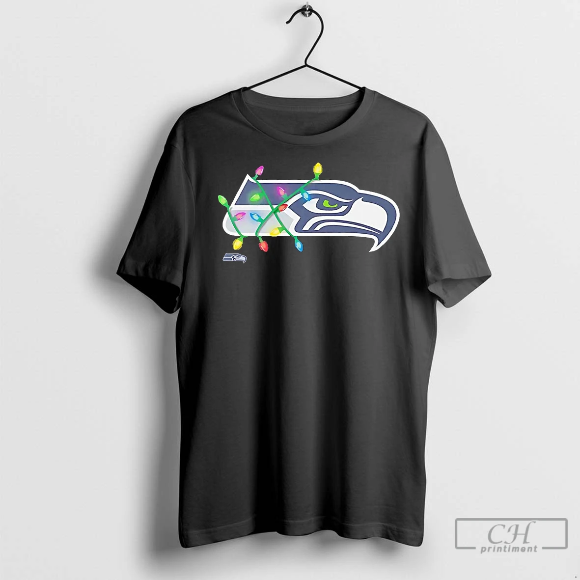 Premium Seattle Seahawks Logo Christmas Light T Shirt