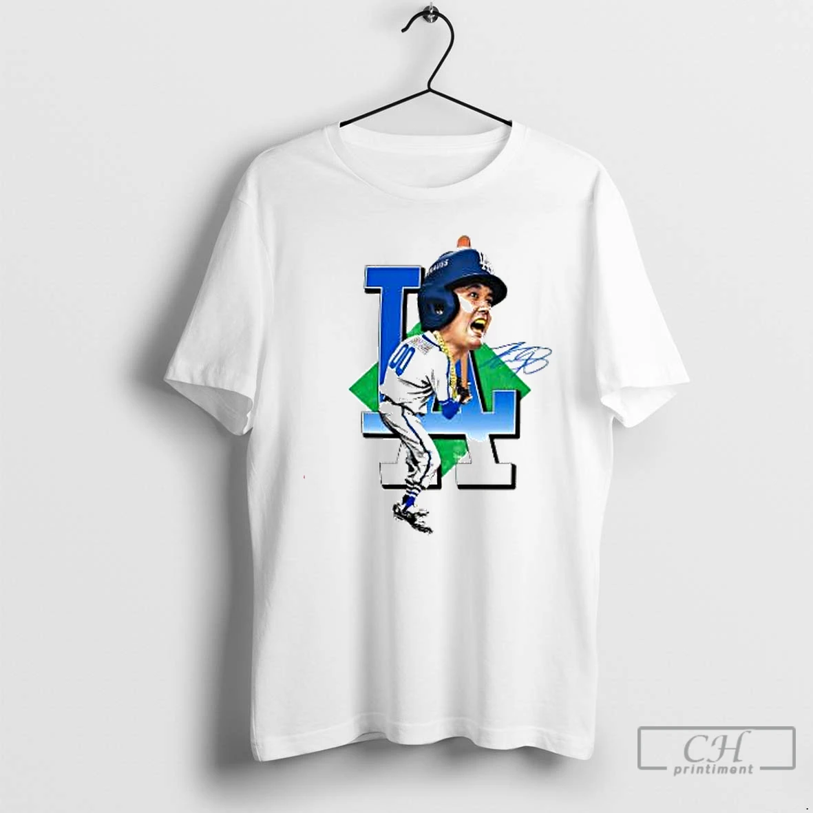 Premium Shohei Ohtani La Cartoon Signatue T Shirts Hoodie