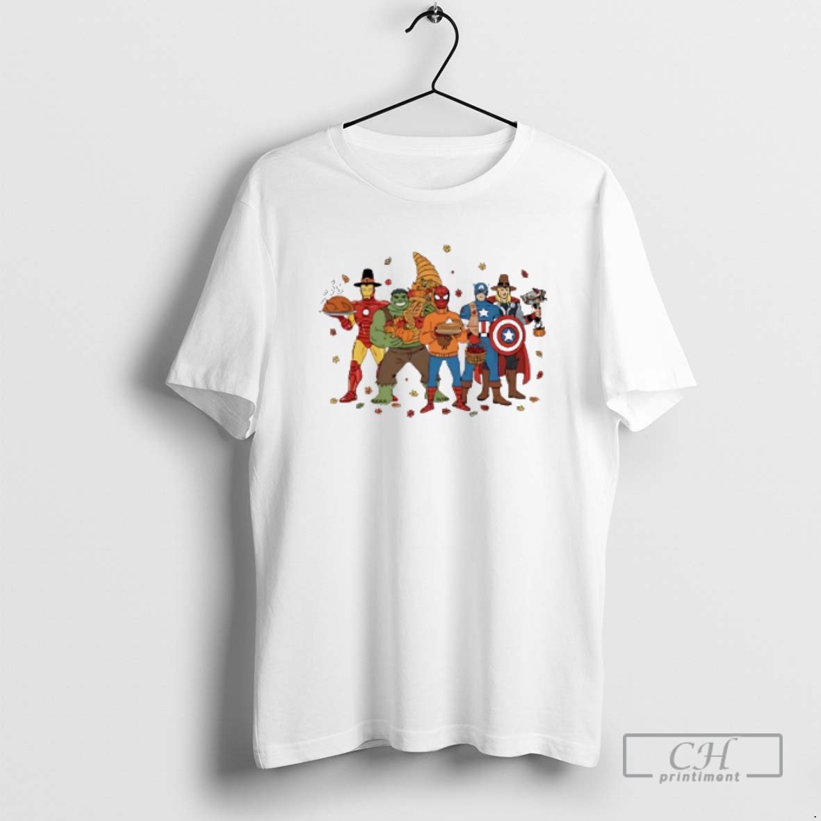 Premium Superhero Characters Thanksgiving 2025 Shirt Sweater