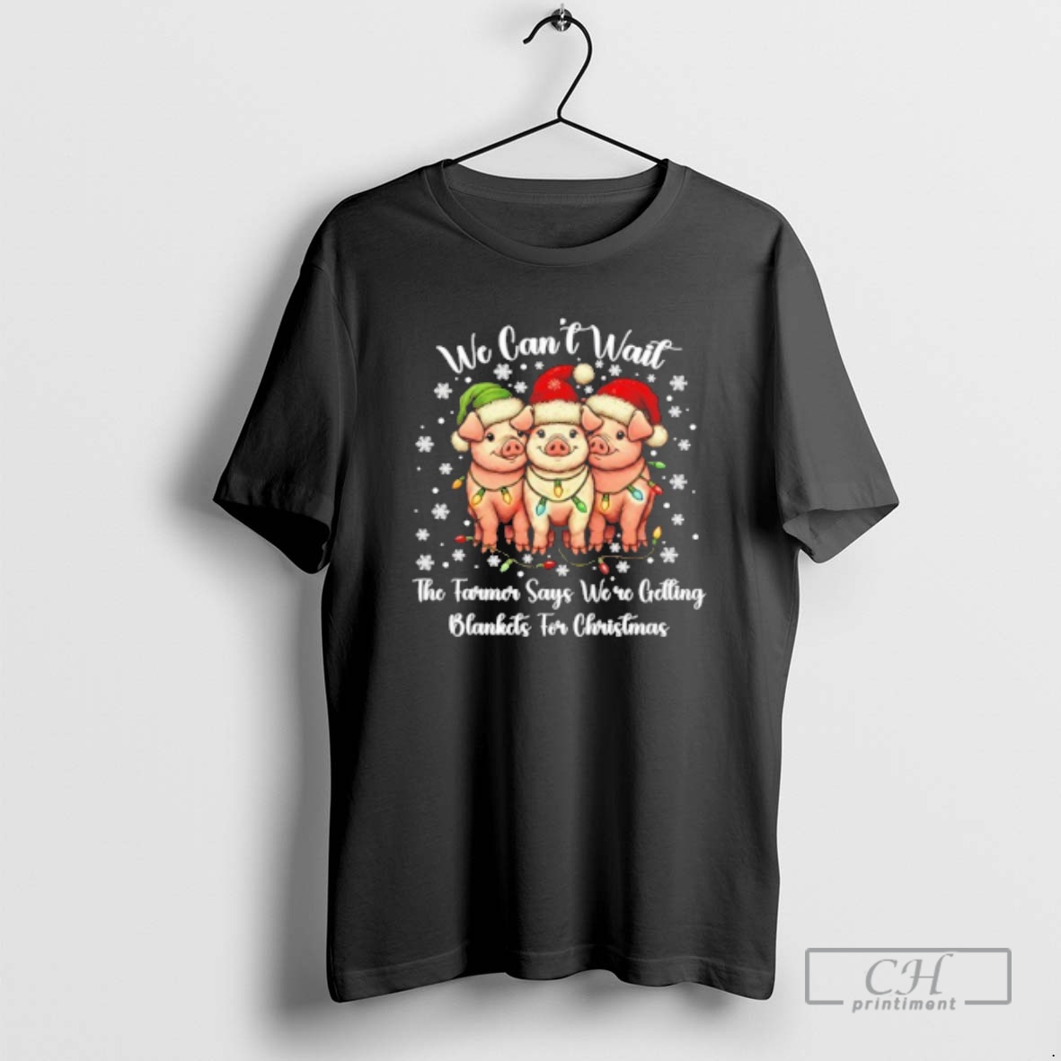 Premium Three Pigs We Cant Wait The Farmer Says Were Getting Blankets For Christmas Shirt Sweater