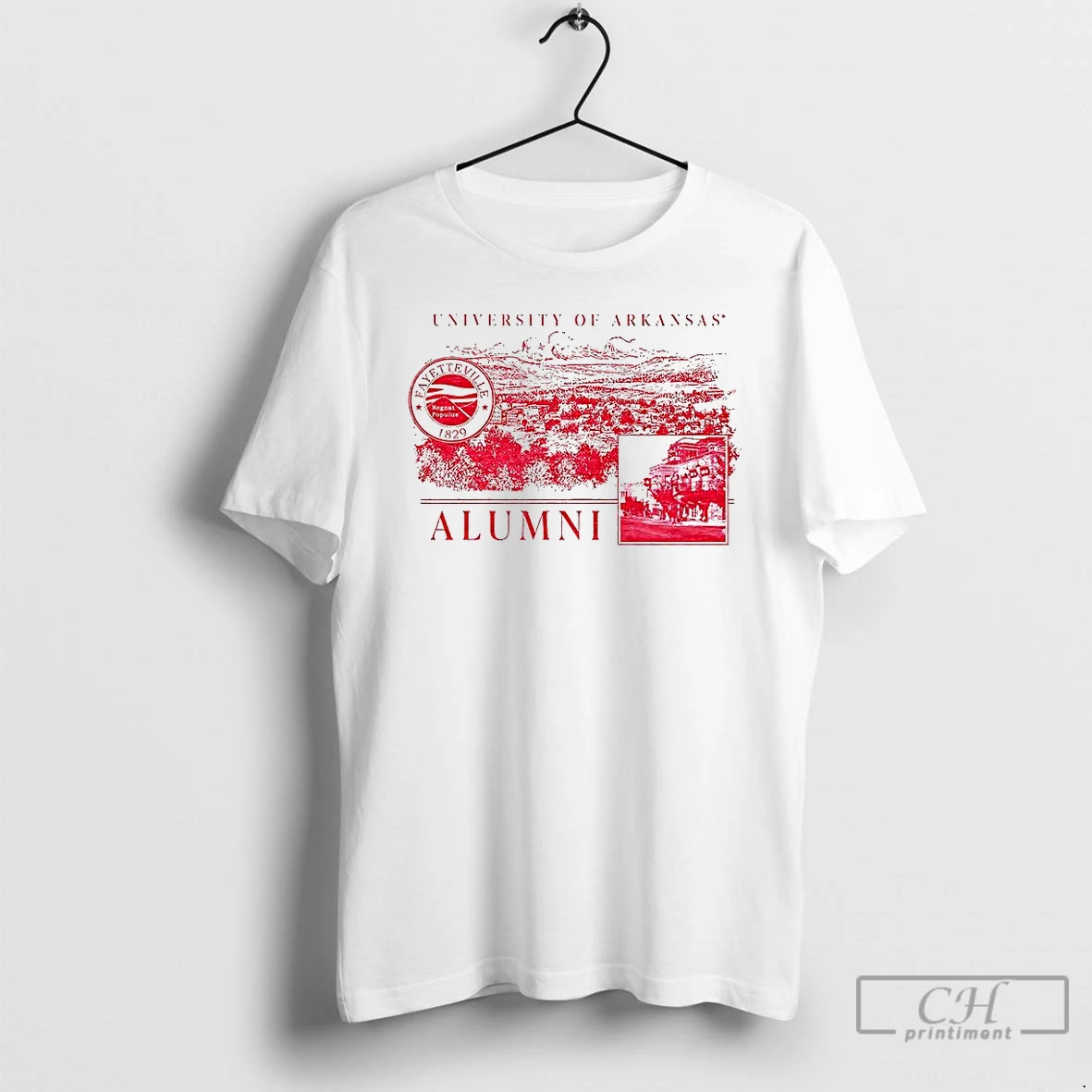 Premium University Of Arkansas Alumni Fayetteville Regnat Populus Campus Collage T Shirts Hoodie