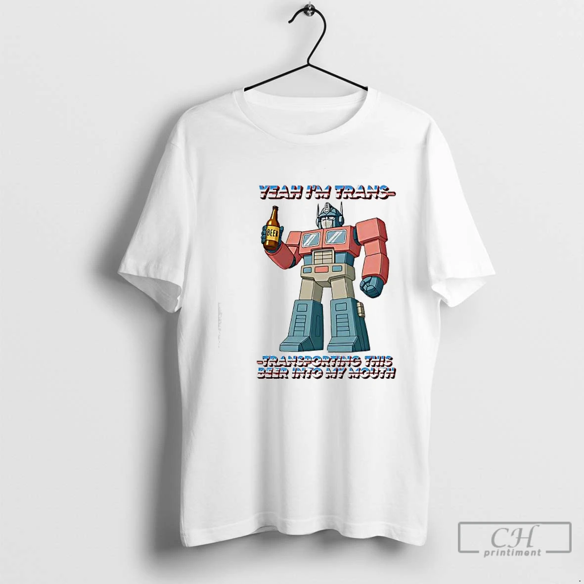 Premium Yeah Im Trans Transporting This Beer Into My Mouth Robot T Shirts Hoodie