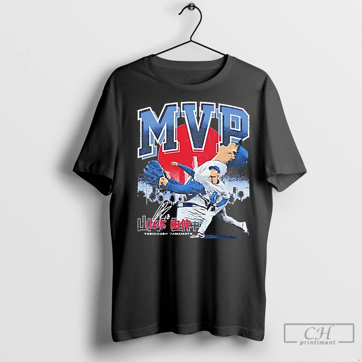 Premium Yoshinobu Yamamoto Mvp Skyline Los Angeles Dodgers T Shirt