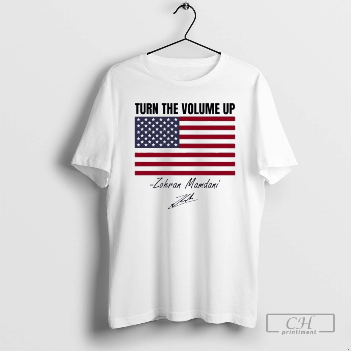 Premium Zohran Mamdani Turn The Volume Up Signature American Flag Shirt Sweater
