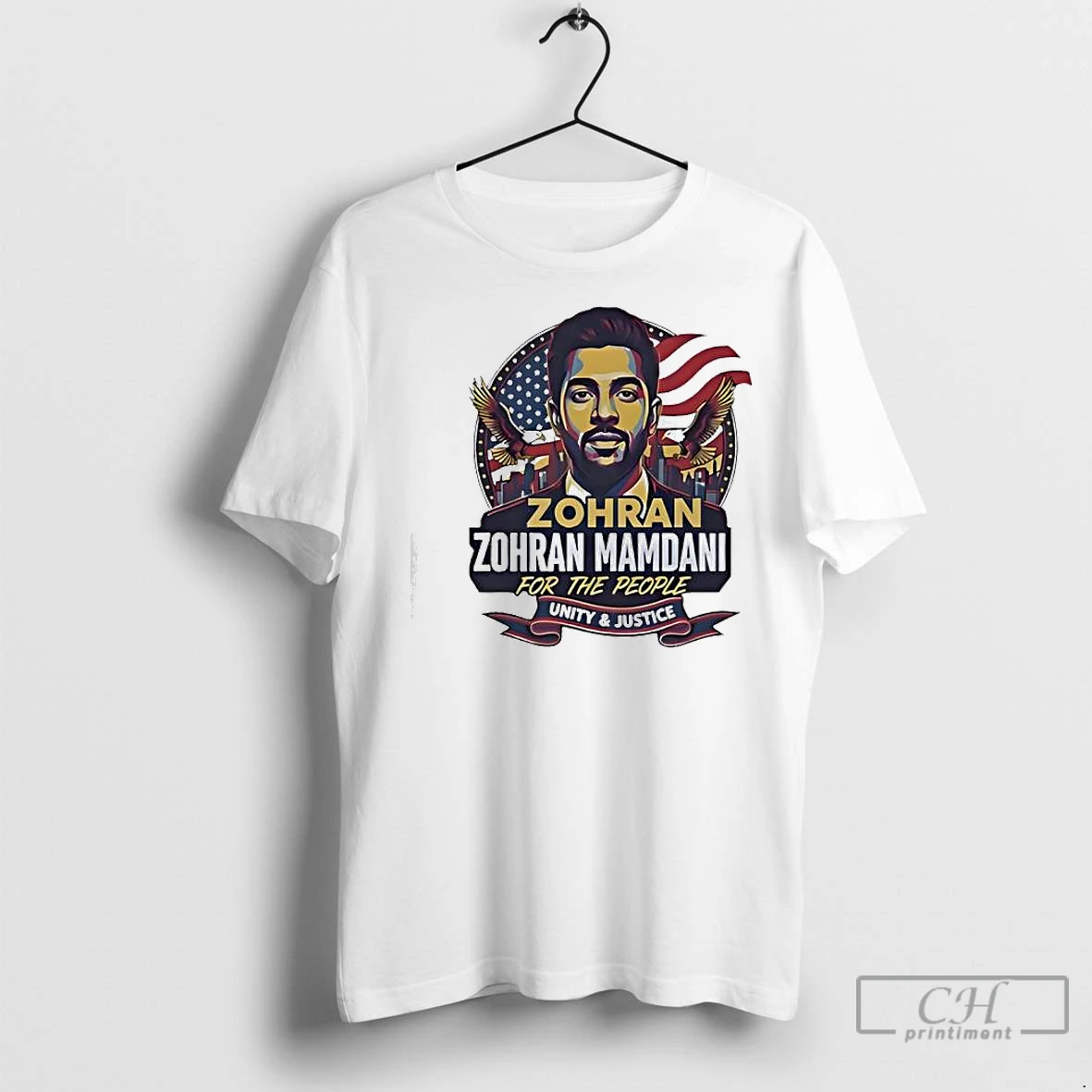 Premium Zohran Mamdani For The People Unity And Justice Usa Flag T Shirt