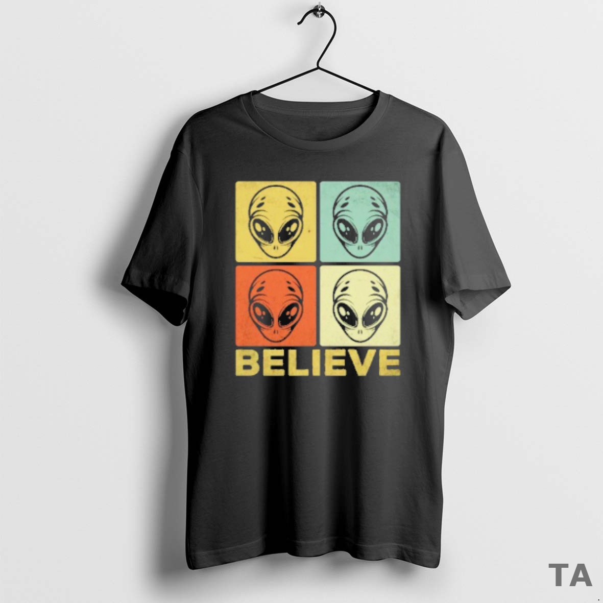 Top Believe Ufo Style With Alien Faces T Shirt Sweater