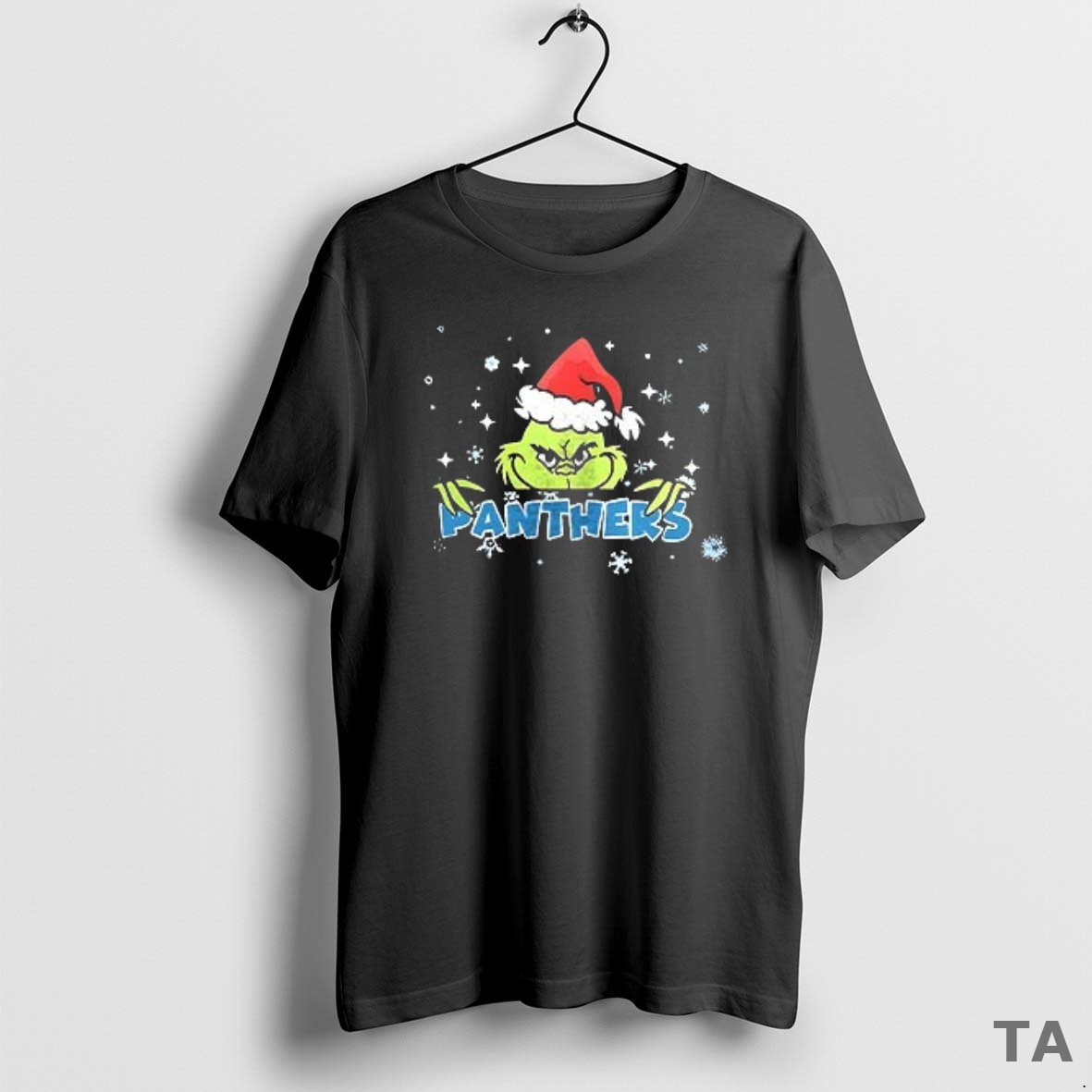 Top Grinch With Santa Hat X Carolina Panthers Merry Christmas T Shirt Sweater