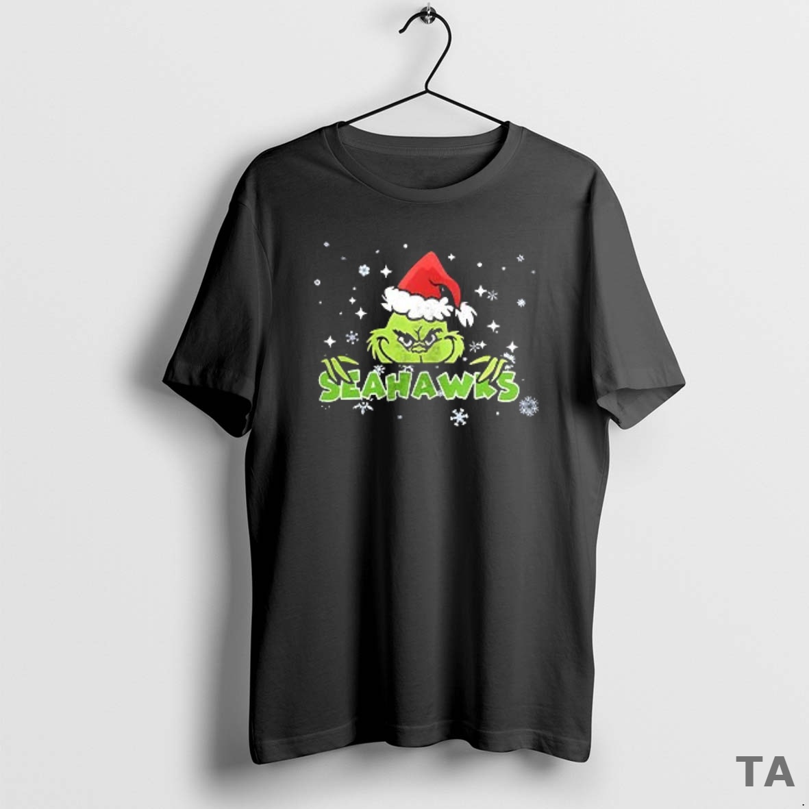 Top Grinch With Santa Hat X Seattle Seahawks Merry Christmas T Shirt Sweater