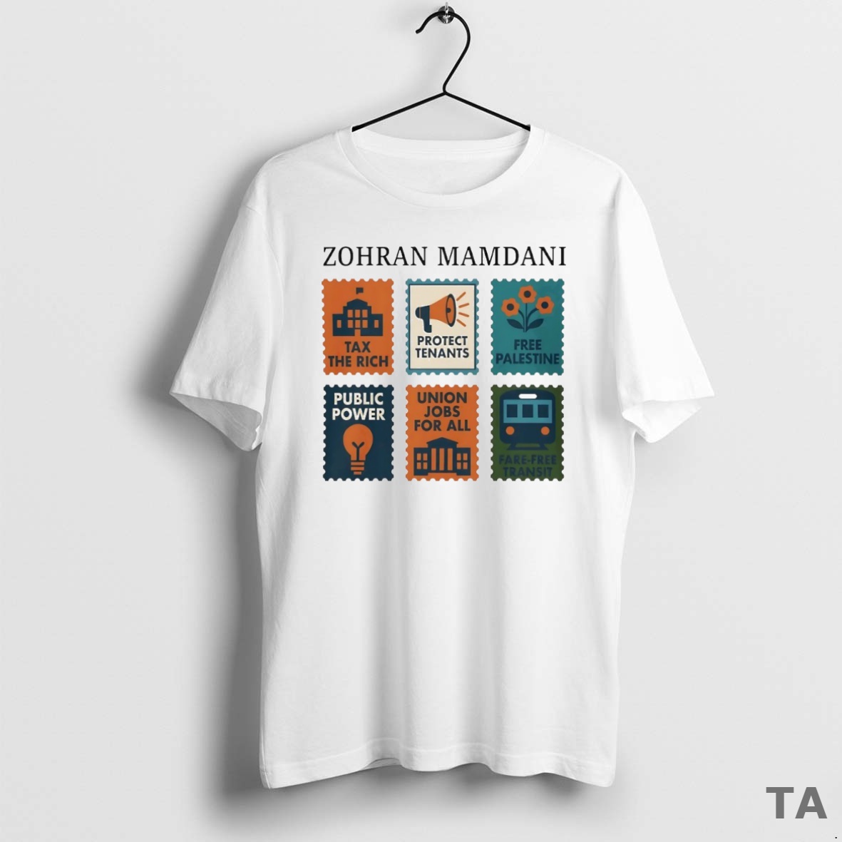 Top Zohran Mamdani Tax The Rich Stamps Circle T Shirt Sweater