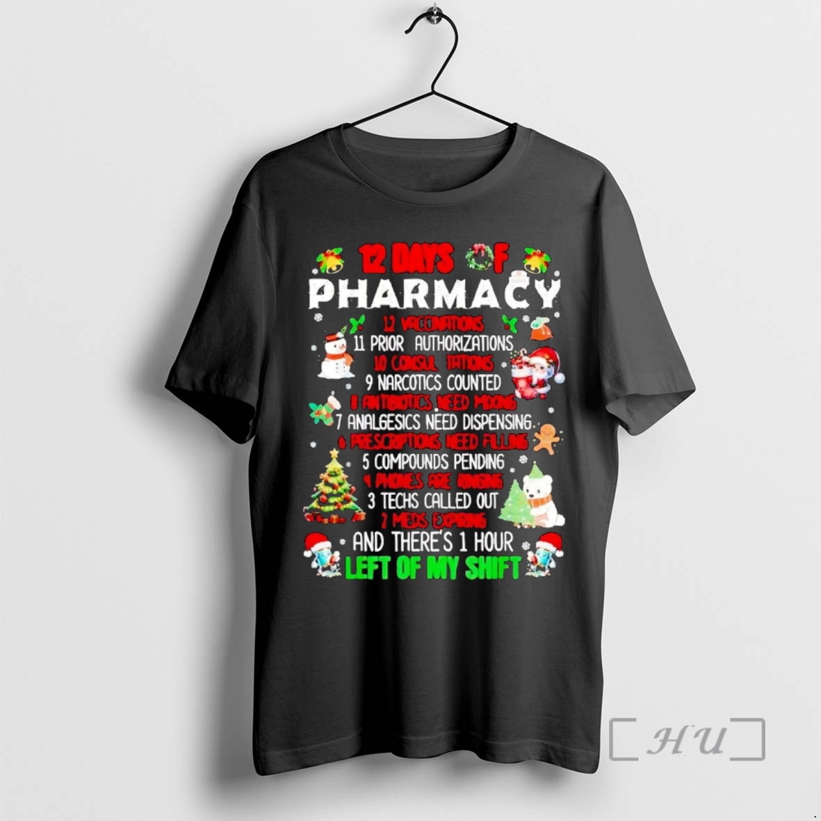 Trending 12 Days Of Pharmacy Left Of My Shift Christmas Premium T Shirts Sweater Hoodie