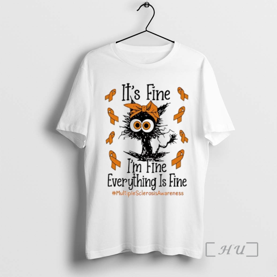 Trending Black Cat Its Fine Im Fine Multiple Sclerosis Logo Premium T Shirts Sweater Hoodie