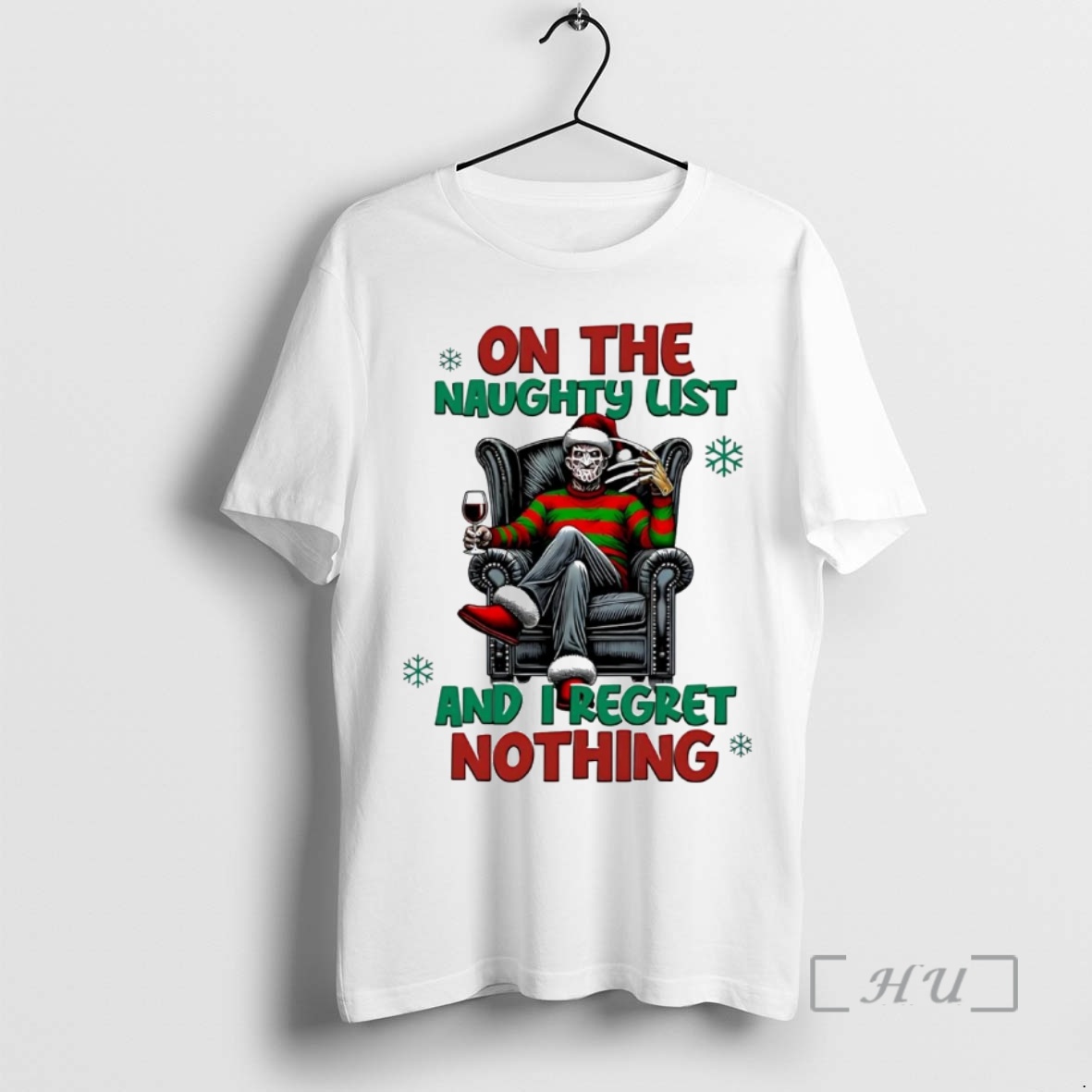 Trending Freddy Krueger On The Naughty List And I Regret Nothing Christmas Premium T Shirts Sweater Hoodie