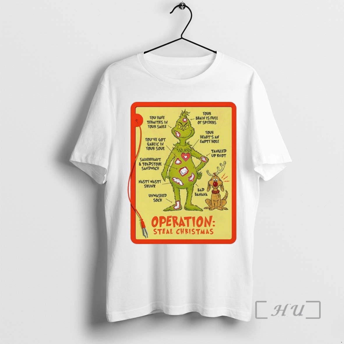 Trending Grinch And Max Operation Steal Christmas Game Premium T Shirt Sweater Hoodie