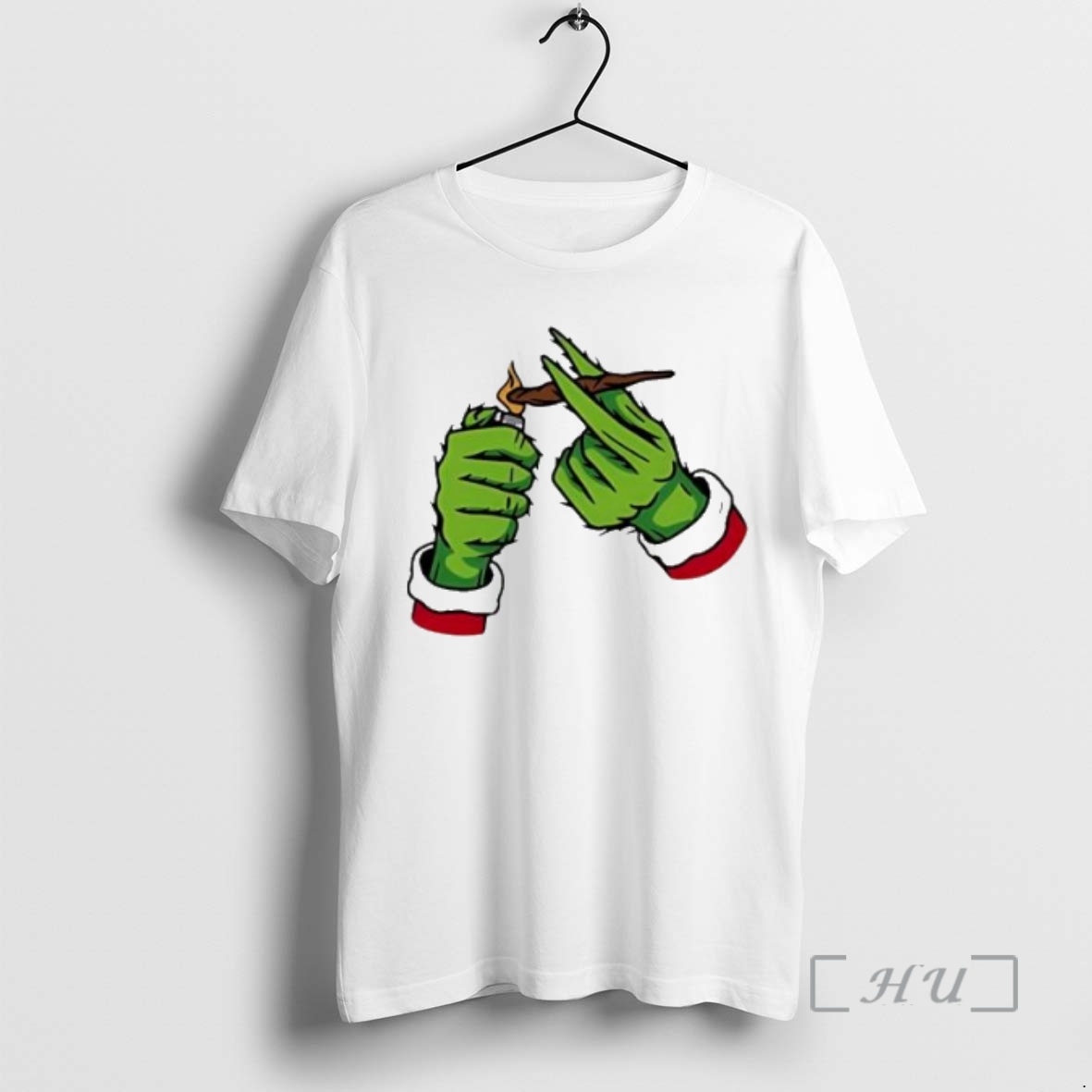 Trending Grinch Hand Smoking Cannabis Premium T Shirts Sweater Hoodie