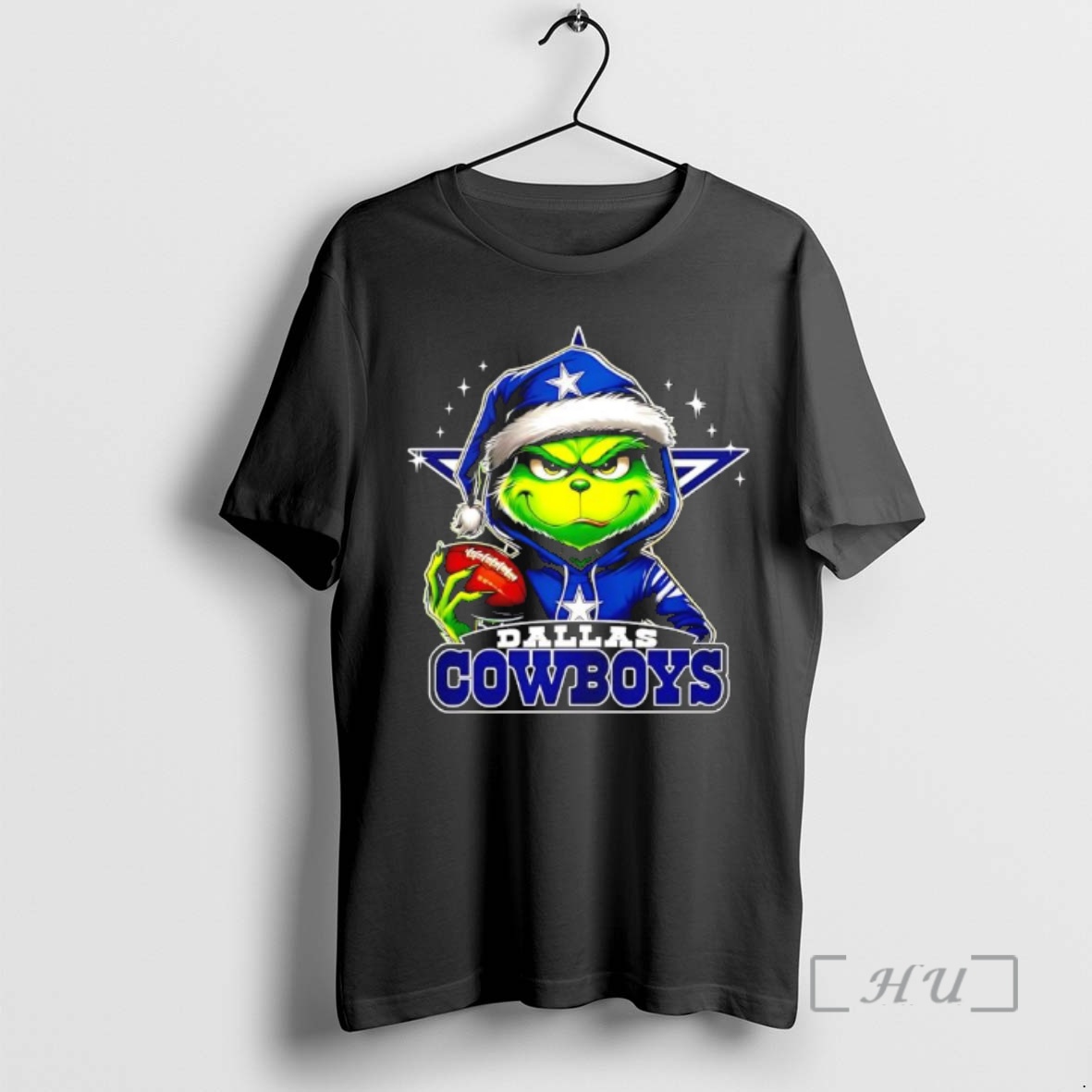Trending Grinch Wearing Santa X Dallas Cowboys Hat Christmas Premium T Shirts Sweater Hoodie