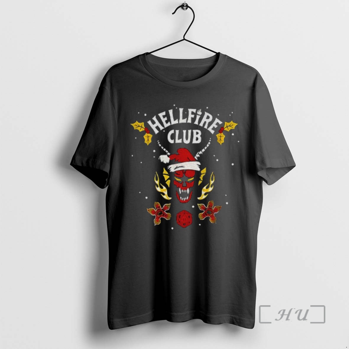 Trending Hellfire Club Santa Hat Stranger Things Merry Christmas Premium T Shirts Sweater Hoodie