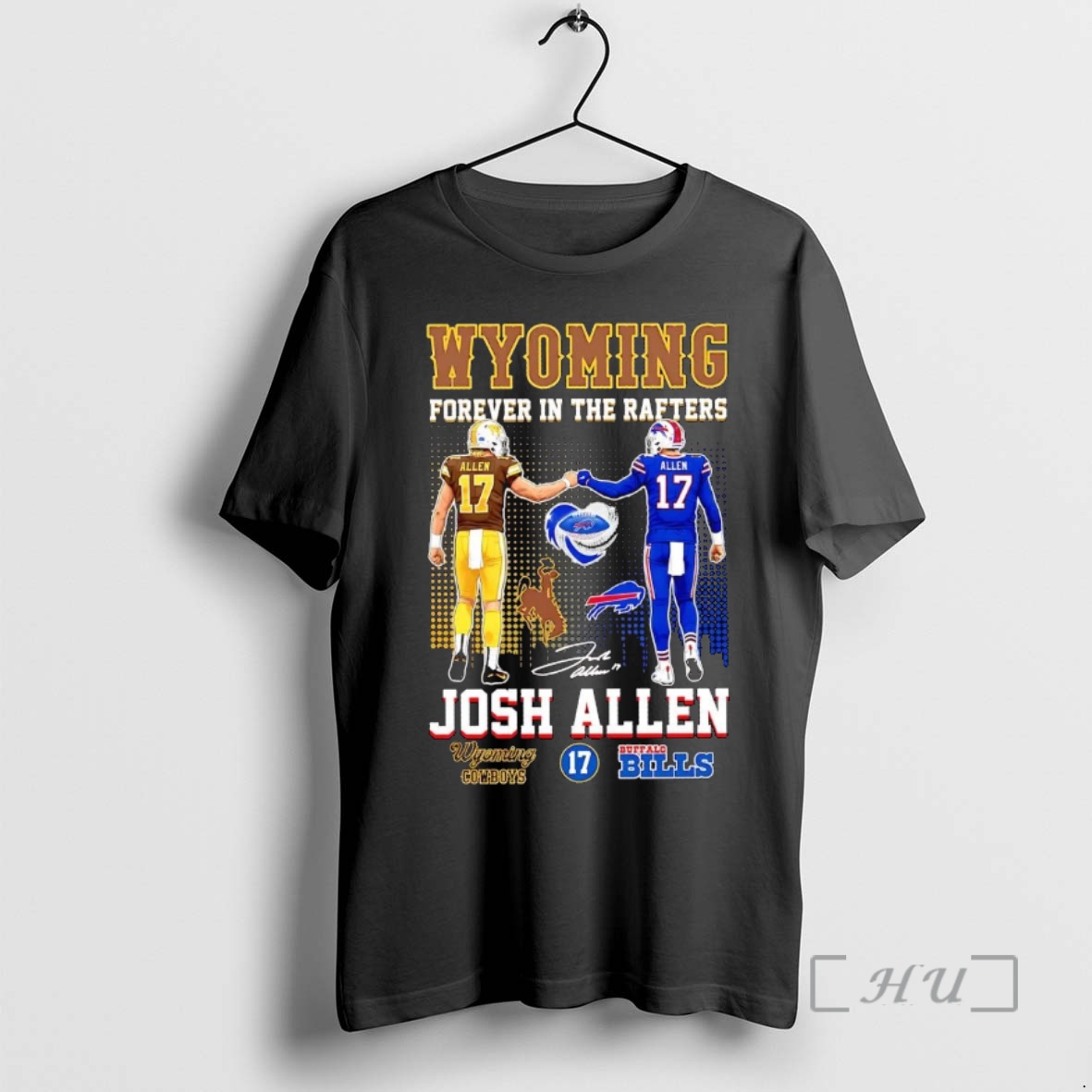 Trending Josh Allen Forever In The Rafters Wyoming Cowboys Skyline Premium T Shirts Sweater Hoodie