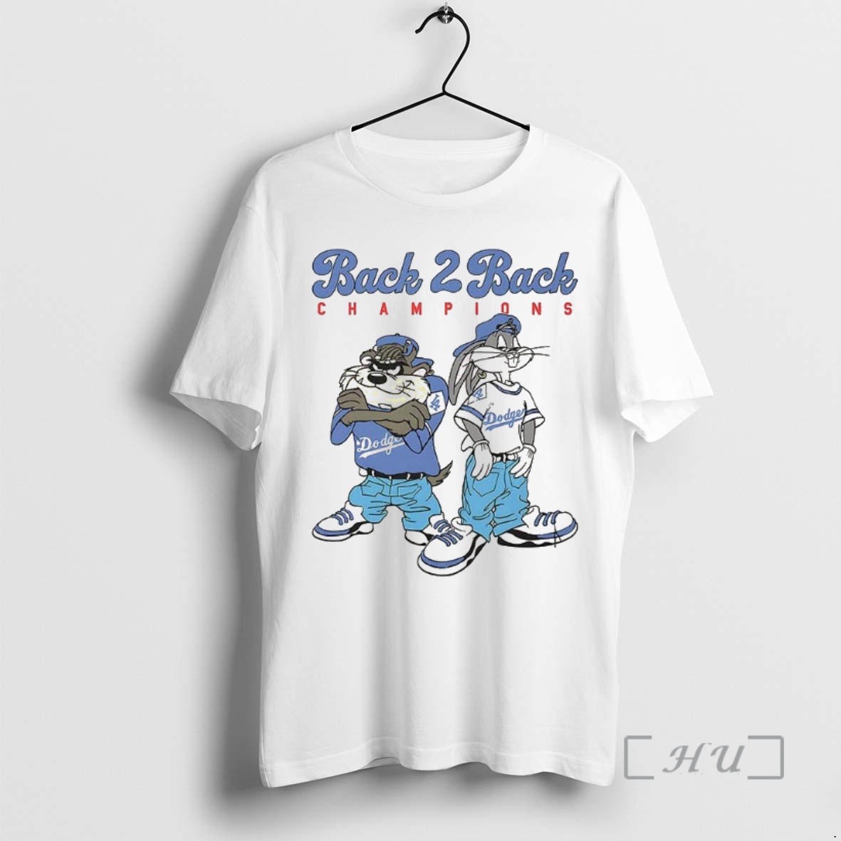 Trending Looney Tunes Bugs Bunny And Taz Los Angeles Dodgers Back 2 Back World Series Champion Premium T Shirt Sweater Hoodie