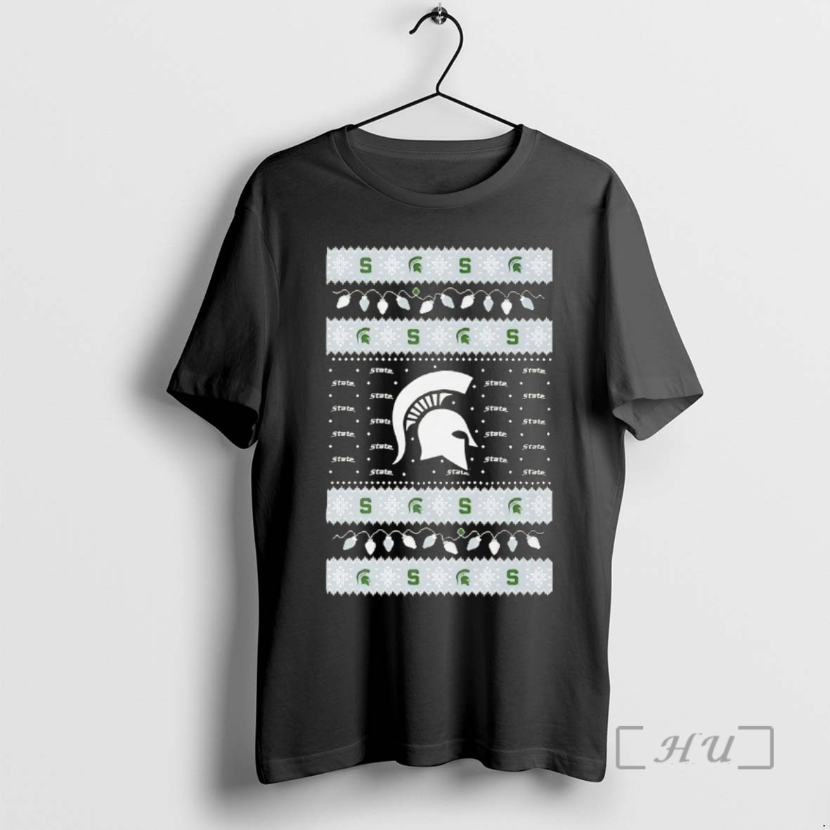 Trending Michigan State Spartans Ugly Christmas Light Premium T Shirt Sweater Hoodie