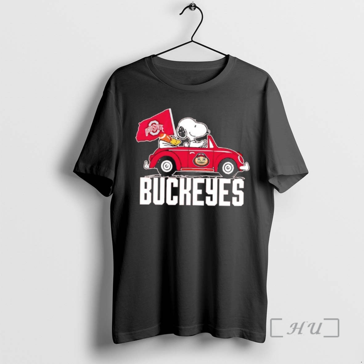 Trending Ohio State Buckeyes Snoopy And Woodstock Car Flag Premium T Shirts Sweater Hoodie