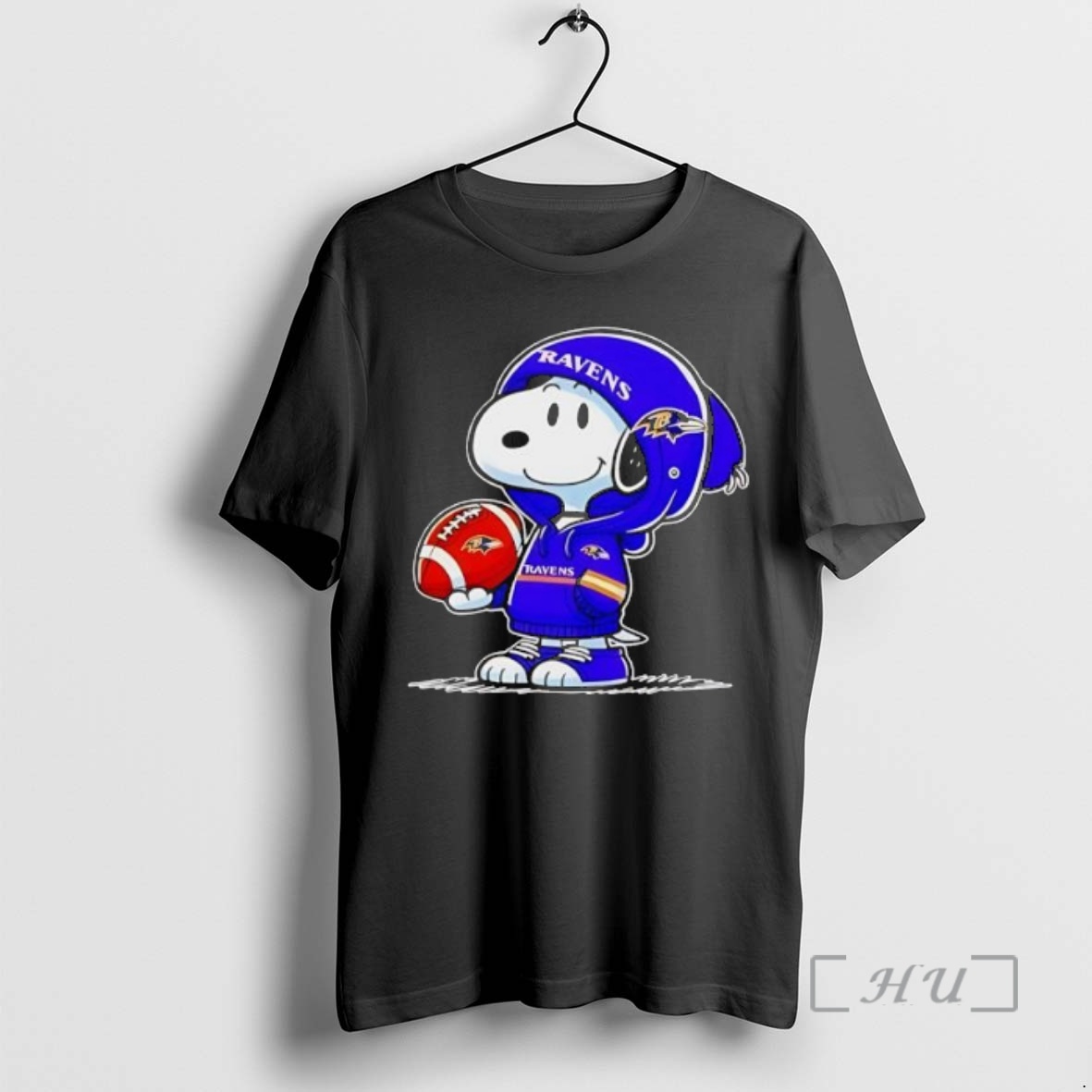 Trending Peanuts Snoopy Wearing Baltimore Ravens And Smiling At Fans Premium T Shirts Sweater Hoodie