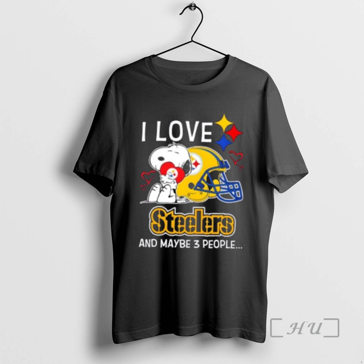 Trending Peanuts Snoopy Hug Heart I Love Pittsburgh Steelers And Maybe 3 People Premium T Shirts Sweater Hoodie