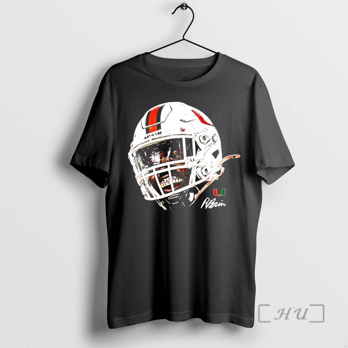 Trending Rueben Bain Jr Face Helmet Signature Miami Hurricanes Premium T Shirts Sweater Hoodie