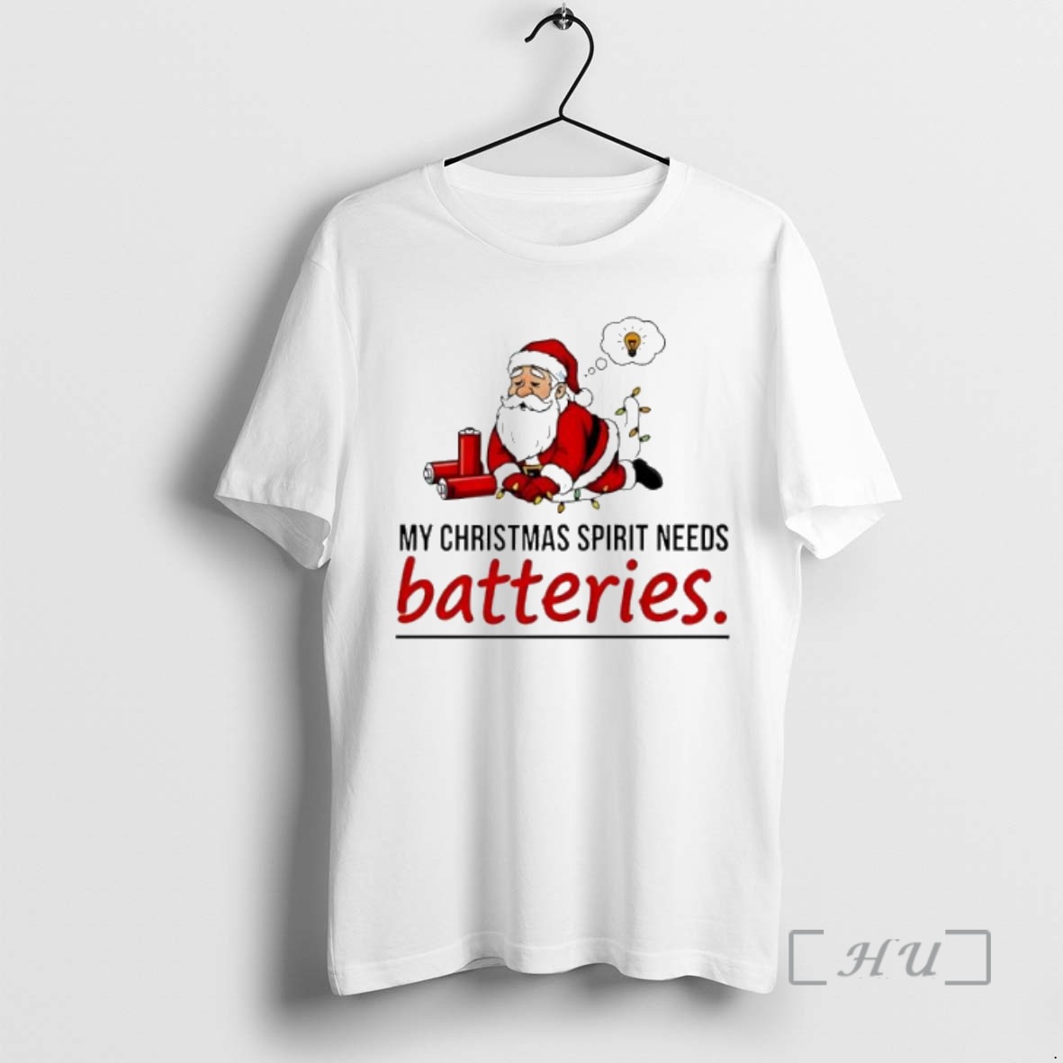 Trending Santa My Christmas Spirit Needs Batteries Premium T Shirts Sweater Hoodie