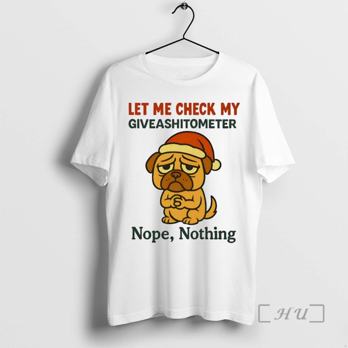 Trending Santa Pug Let Me Check My Giveashitometer Christmas Premium T Shirt Sweater Hoodie