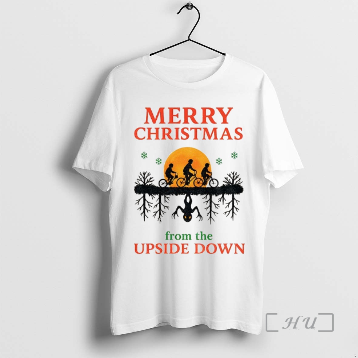 Trending Stranger Things Merry Christmas From The Upside Down Premium T Shirts Sweater Hoodie