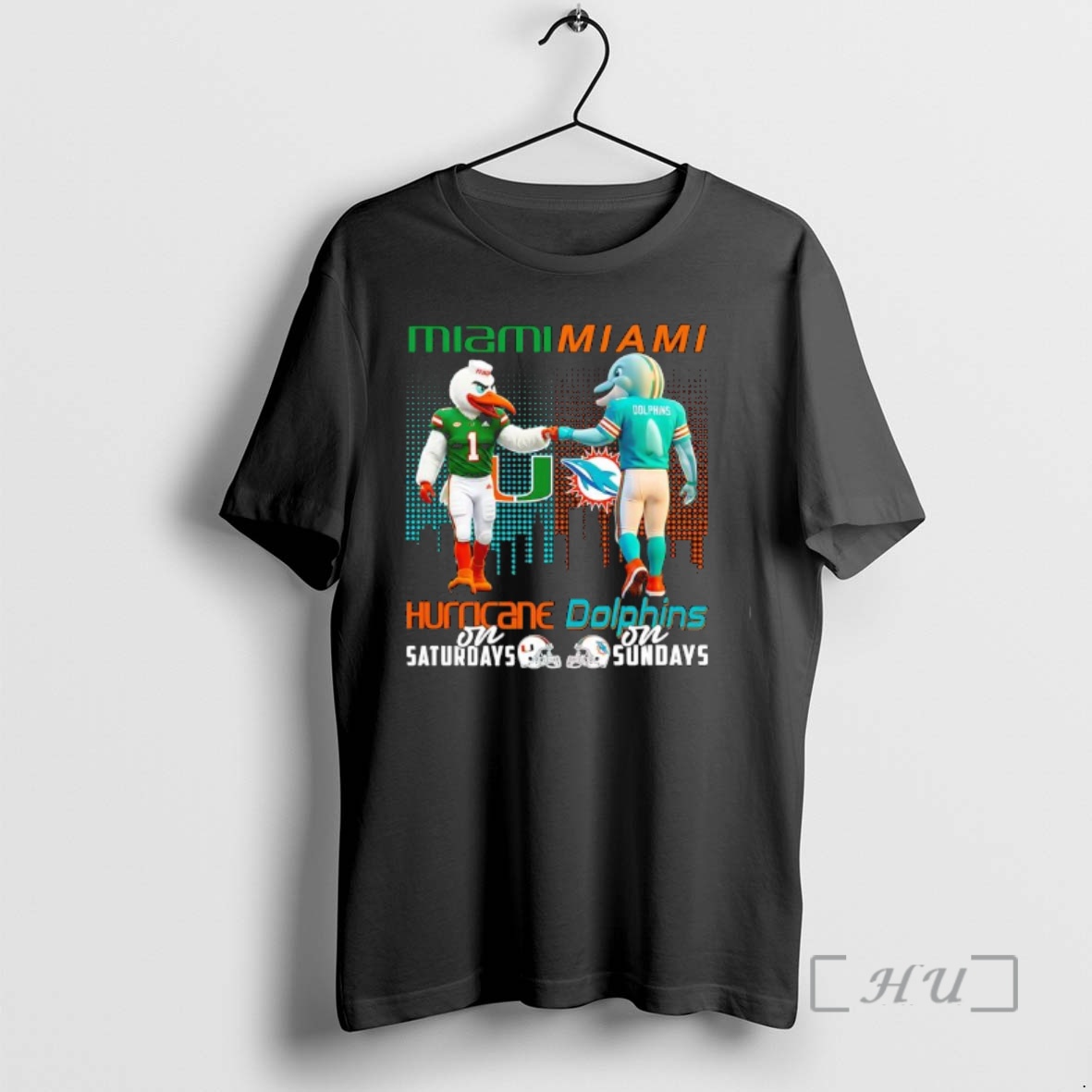 Trending The Miami Hurricanes On Saturday And Miami Dolphins On Sundays Mascots College Premium T Shirts Sweater Hoodie