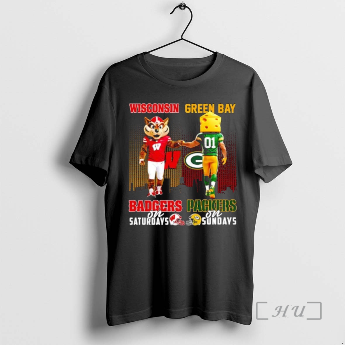Trending The Wisconsin Badgers On Saturdays And Green Bay Packers On Sundays Mascots College Premium T Shirts Sweater Hoodie