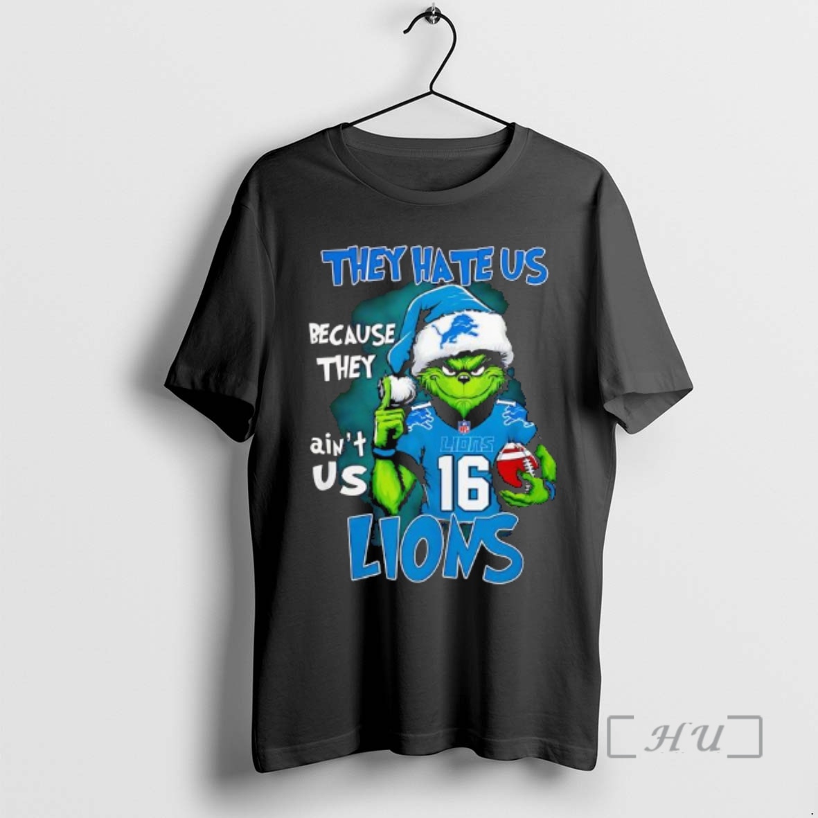 Trending They Hate Us Because They Aint Us Detroit Lions Grinch Premium T Shirts Sweater Hoodie