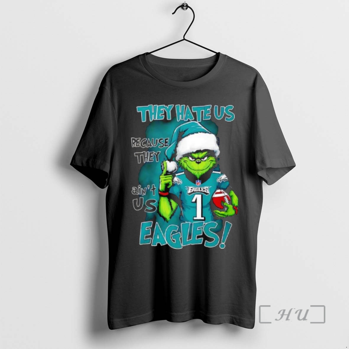 Trending They Hate Us Because They Aint Us Philadelphia Eagles Grinch Premium T Shirts Sweater Hoodie